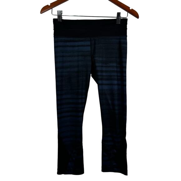 Lululemon Run Crop II Full-On Luxtreme (Mesh) Good Vibes Deep Navy Black Size 4 - Picture 4 of 11